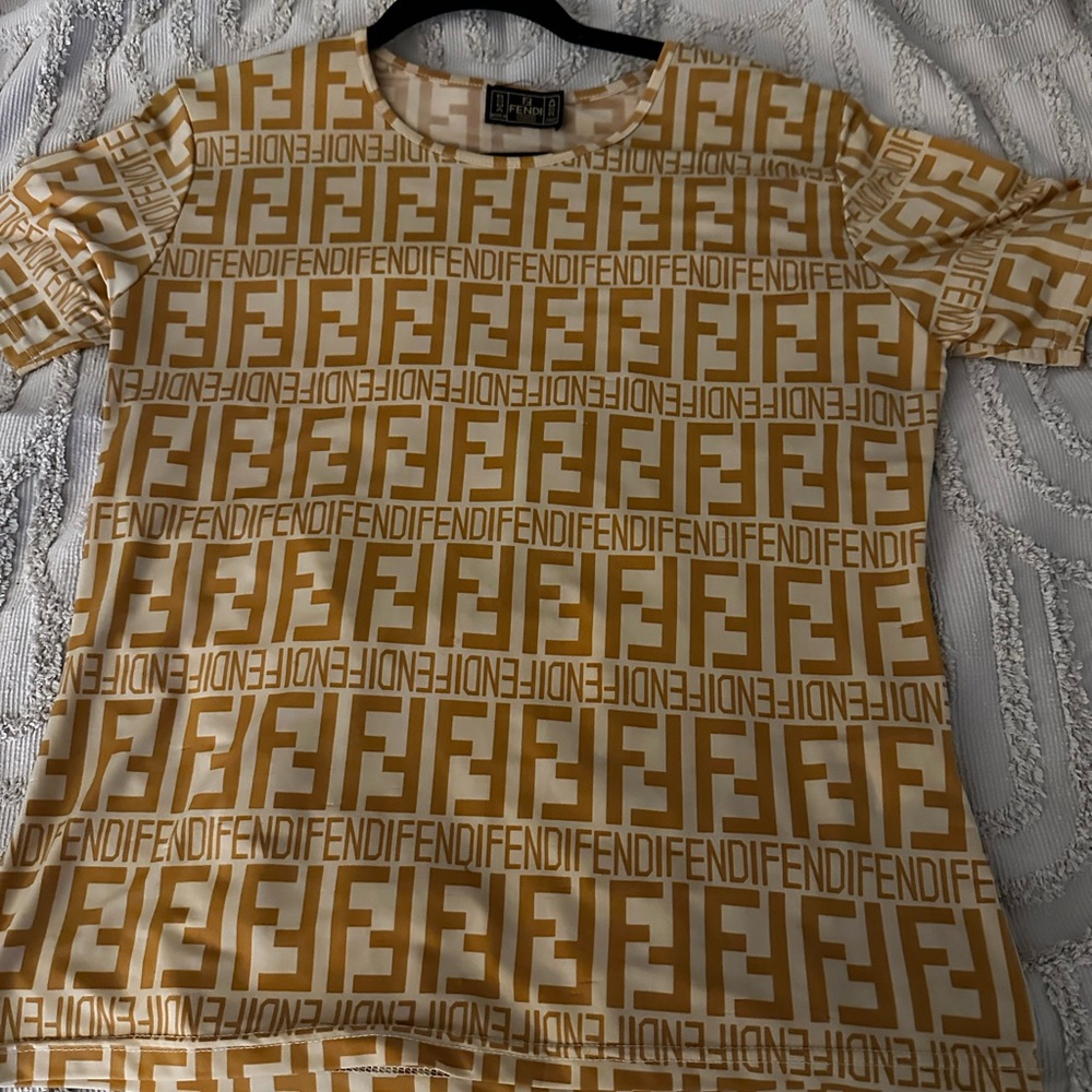 Fendi Zucca Logo Short Sleeve Top